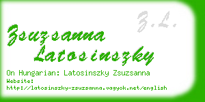 zsuzsanna latosinszky business card